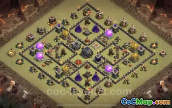 Top Anti 3 Stars TH9 War Base & Link - Clash of Clans #24678