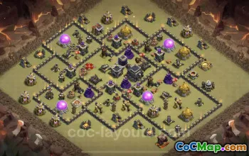 Top Anti-3 Stars TH9 War Base with Link | Clash of Clans 2023 #19518
