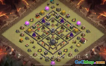 Top Anti 3 Stars War Base TH9 2024 - Clash of Clans #19304