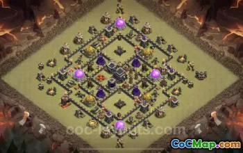 Top Anti 3 Stars War Base TH9 - Hybrid CWL Defense 2023 #19395