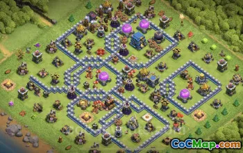 Top Anti-Dragon TH12 Base with Link - Clash of Clans #20659