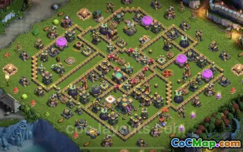 Top Anti-Dragon TH14 Base Copy for Clash of Clans #21723