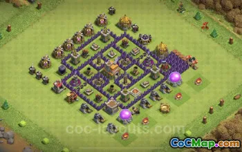 Top Anti-Dragon TH7 Base Copy för Clash of Clans #18729