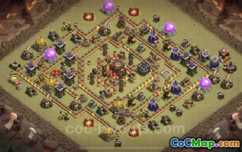 Top Anti-Everything TH10 War Base - Clash of Clans #24941