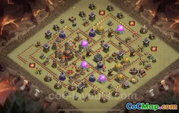 Top Anti-Everything TH10 War Base with Copy Link - COC #19967