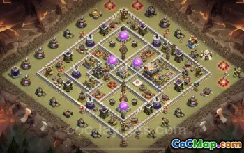 Top Anti-Everything TH11 War Base with Link - Clash of Clans #25427