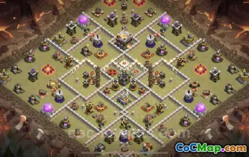 Top Anti-Everything TH11 War Base with Link - Clash of Clans #25435