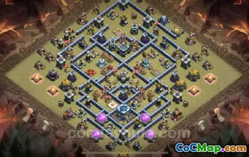Top Anti-Everything TH13 War Base with Link for COC #25971