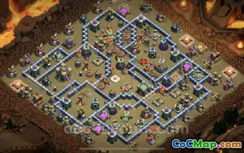 Top Anti-Everything TH14 War Base with Link - Clash of Clans #21691
