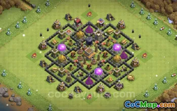 Top Anti-Everything TH8 Base Link | Hybrid Defense for COC #24382