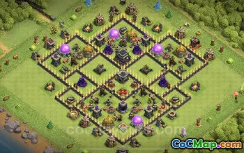 Top Anti-Everything TH9 Base Copy - Clash of Clans #19592