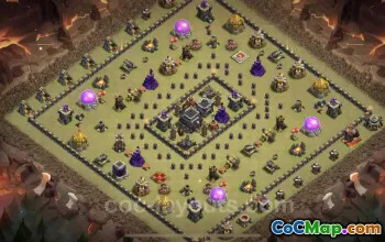 Top Anti-Everything TH9 War Base - Clash of Clans #24704
