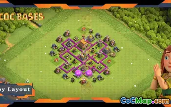 Top Anti Trophy TH6 Base Layout - Clash of Clans Defense #19943