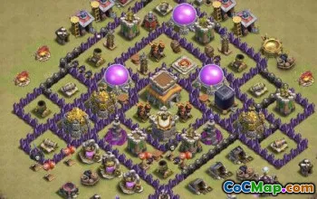Toppbaslayouter för COC Town Hall 8: Jordbruk och trofékartor #14689