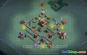 Top Builder Hall 4 Anti-Everything Base - Clash of Clans #22755
