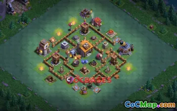 Top Builder Hall 6 Trophy Base - Anti 3 Stars | COC #22630