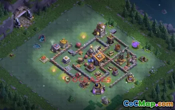 Top Builder Hall 9 Trophy Base - Anti 3 Star Design #19271