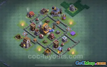 Top Builder Hall Level 4 Base Layout - Clash of Clans #22699