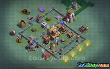 Top Builder Hall Level 4 Base with Link - Clash of Clans #22745
