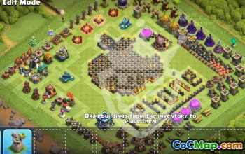 Top Clan War Base Layout for TH13 #55076