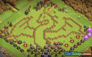 최고 충돌 씨족 타운 홀 10 기본 레이아웃 및지도 #14166