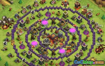 Bentrokan Top CLANS Town Balai 10 Tata Letak & Peta #14654