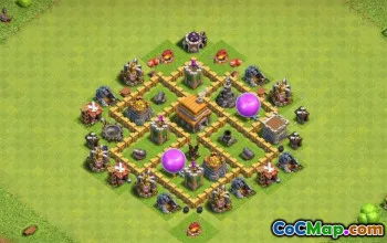Top Clash of Clans Town Hall 5 Bố cục cơ sở và bản đồ #15378