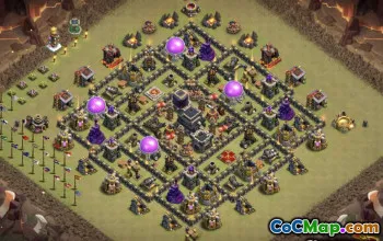 კლანების ზედა შეტაკება Town Hall 9 ბაზის განლაგება და რუქები #11601