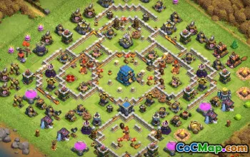 Nejlepší rozložení základny COC pro radnici 12: Odkazy a mapy #14308