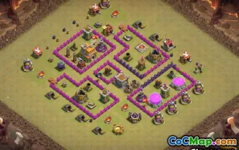 تخطيطات قاعدة COC Top لـ Town Hall 7: خرائط المنزل والحرب #14179