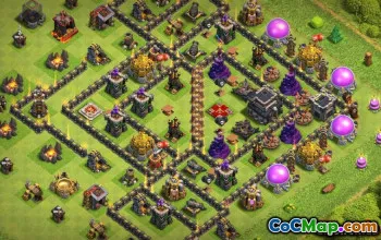 市政厅9：混合动力，战争及更多＃13728的顶级COC基础布局