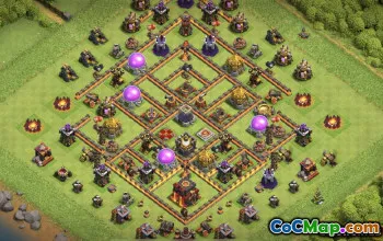 顶级COC市政厅10基础布局：农业和奖杯地图＃10702