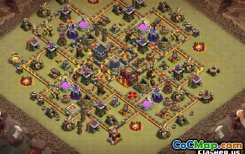 顶级COC市政厅10基本布局：农业和奖杯地图＃10861