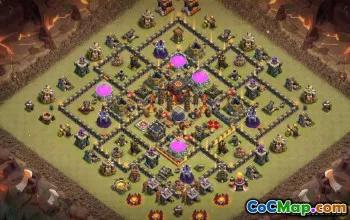顶级COC市政厅10基础布局 - 农业和奖杯地图＃10960