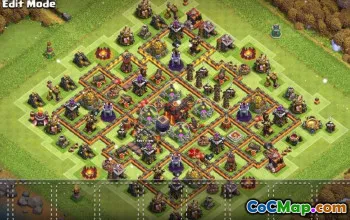 COC Town Hall 10 ბაზის განლაგება: მიწათმოქმედება და ტროფეის რუქები #15338