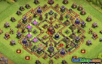 Top Coc Town Hall 10 تخطيطات قاعدة | المنزل ، الزراعة ، خرائط الكأس #12844