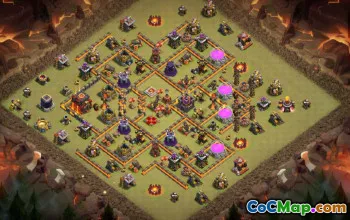 顶级 CoC 市政厅 10 基地布局和战争链接 #16552