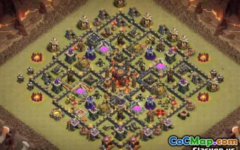 COC顶级市政厅10基本布局和地图，用于农业和奖杯＃10916