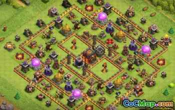 Top CoC Town Hall 10 Layouts e mapas de base para agricultura e troféu #13737