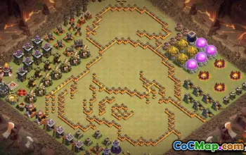 TOP COC Town Hall 10 Layouts i mapy dla domu Home Village #13237
