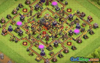 顶级COC市政厅10的基本布局和Home＆War＃12548