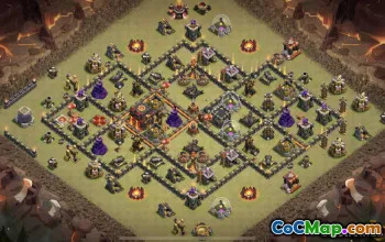 最高COC市政厅10的基本布局和成功的地图＃10935