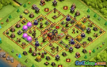 最高COC市政厅10基本布局和成功的地图＃11792