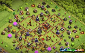 最高COC市政厅10基本布局和成功的地图＃13460