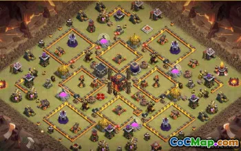 Top COC Town Hall 10 Layout di base e mappe per la guerra #13415