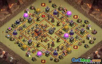 Top Coc Town Hall 10 Layouts i mapy do wojny i trofeum #14359