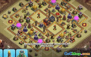 トップCOCタウンホール10ベースレイアウト＆マップ - ホーム＆ウォー＃13085