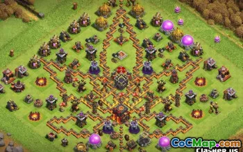 Top Coc Hall 10 Layouts de base: Trophy & Hybrid Maps # 14174