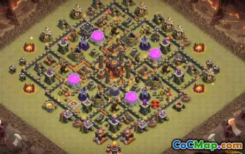 顶级COC市政厅10基本布局和奖杯地图＃12533