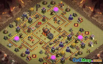 顶级COC市政厅10基本布局和战争地图＃13464